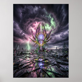 Sönderbrutet Glas Stormlandskap Poster