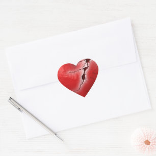Sönderbrutet hjärta Anti-Valentine Hjärtformat Klistermärke
