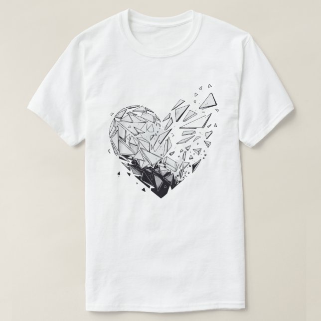 Sönderbrutet Hjärta T Shirt (Design framsida)