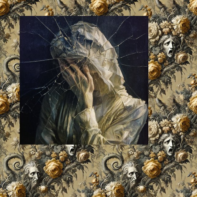 Sönderdraga slöjan — gotisk surrealistisk finkonst canvastryck (Shatter the Veil + Whispers & Whelps of a Forgotten Fairytale)
