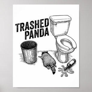Sönderpadda, Rolig Berusad Tvättbjörn, Skräp Padda Poster