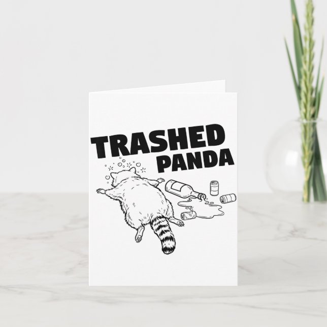 Sönderpadda Rollig Berusad Tvättbjörn  Kort (Framsida)