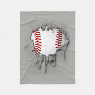 Sönderriven baseball fleecefilt