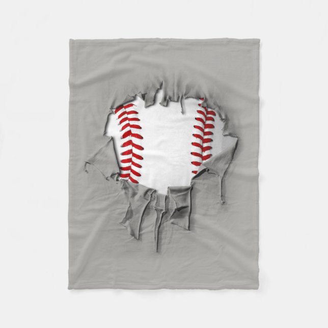 Sönderriven baseball fleecefilt (Framsidan)