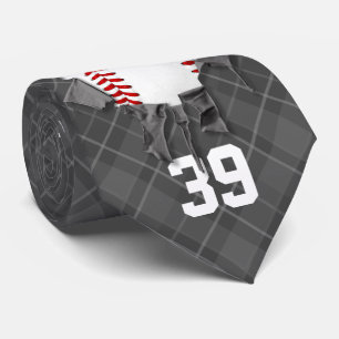 Sönderriven baseball (som är mörk/personifieras slips