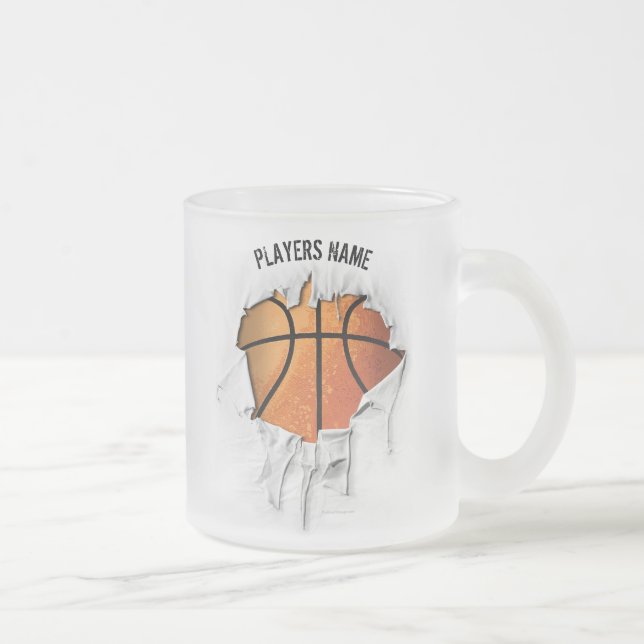 Sönderriven basketboll frostad glas kaffemugg (Höger)