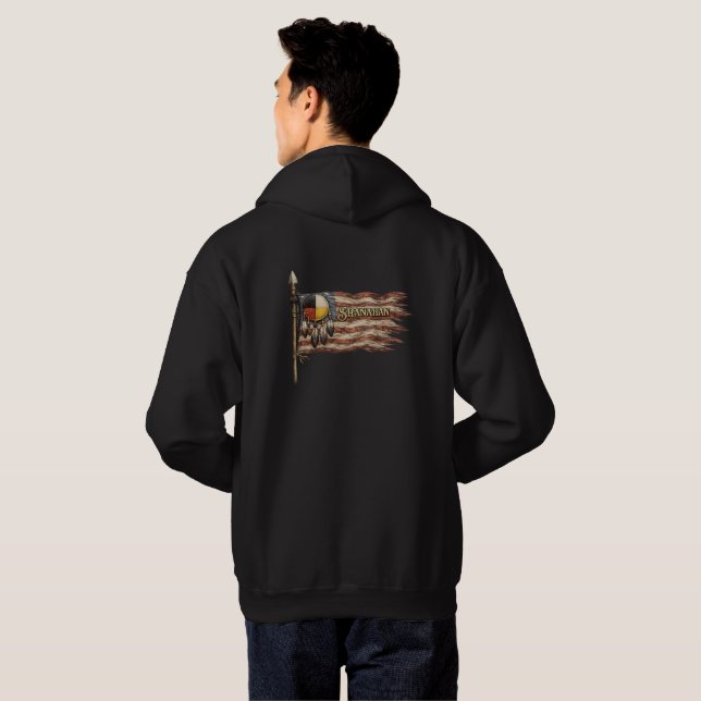 Sönderriven flagghoody hoodie (Hel baksida)
