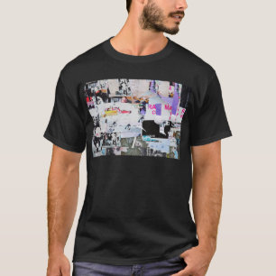 Sönderrivet papper för grafittiväggBanksy stil T-shirt