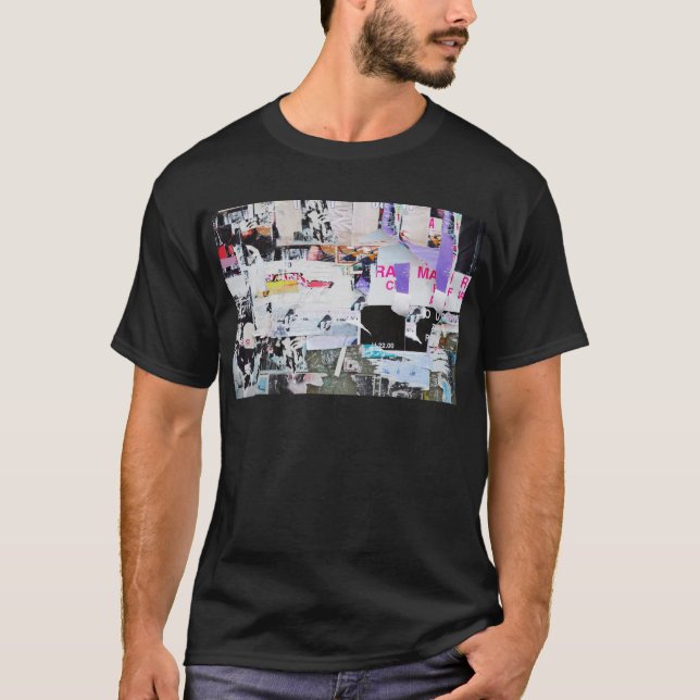 Sönderrivet papper för grafittiväggBanksy stil T-shirt (Framsida)