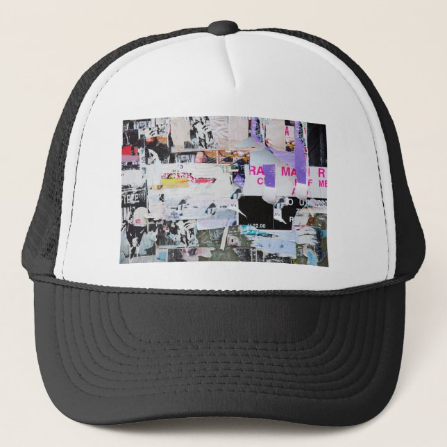 Sönderrivet papper för grafittiväggBanksy stil Truckerkeps (Framsida)