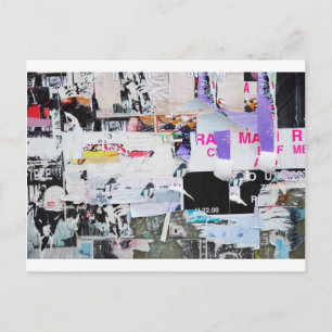 Sönderrivet papper för grafittiväggBanksy stil Vykort