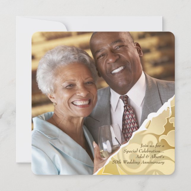 Sönderrivna kanter Foto Jubileumsinbjudan Inbjudningar (Framsida)