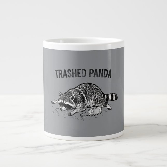 Sönderslagen Panda - Kaffe kopp Jumbo Mugg (Framsidan)