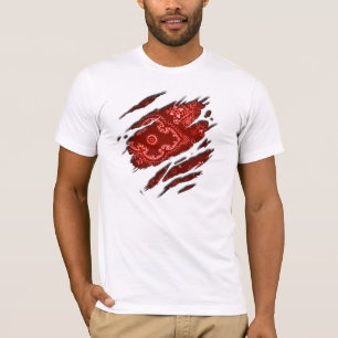 Söndersliten röd Bandana Tee Shirt