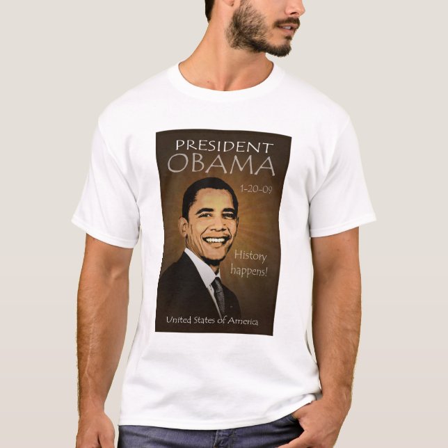 Söndersliten T-tröja för presidentObama Grunge Tee (Framsida)