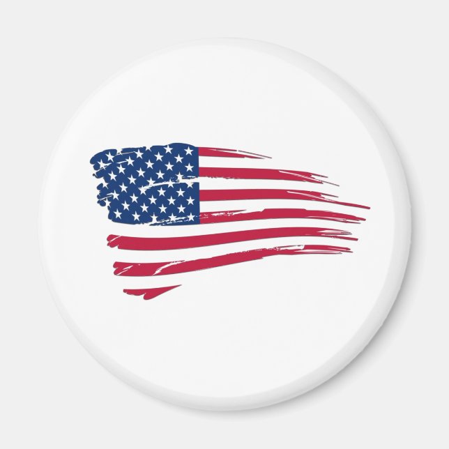 Söndertrasad amerikansk flagga magnet (Framsidan)