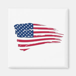 Söndertrasad amerikansk flagga magnet