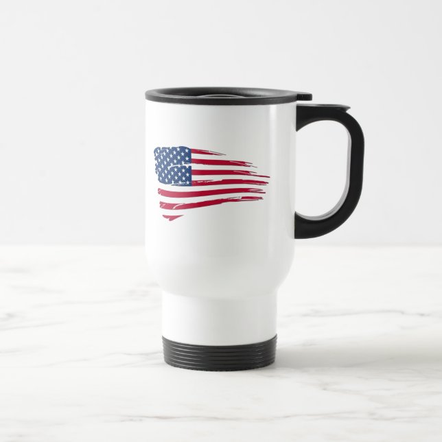 Söndertrasad amerikansk flagga resemugg (Höger)