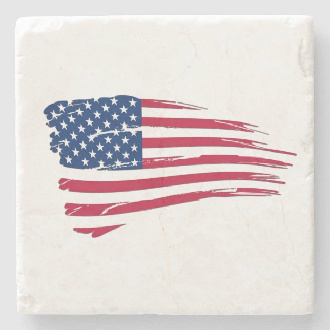 Söndertrasad amerikansk flagga stenunderlägg (Framsidan)