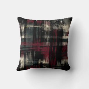 Söndertrasad Grungy Alternativ Grunge Karomottor Kudde