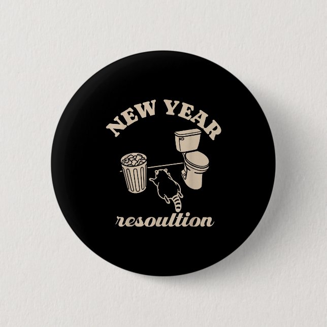Söndertrasad Panda Nyårsresolution Rollig Berusad  Knapp (Framsida)