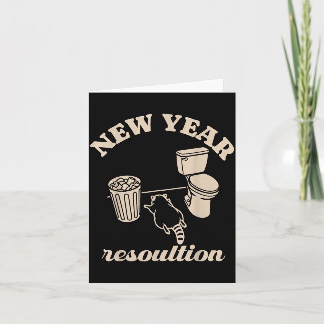 Söndertrasad Panda Nyårsresolution Rollig Berusad  Kort (Framsida)