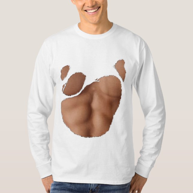 Söndertrasad T-shirt Med Falska Bukmuskler (Mellan (Framsida)