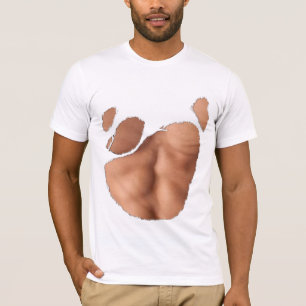 Söndertrasad t-shirt med fejkade abs (ljus hy)