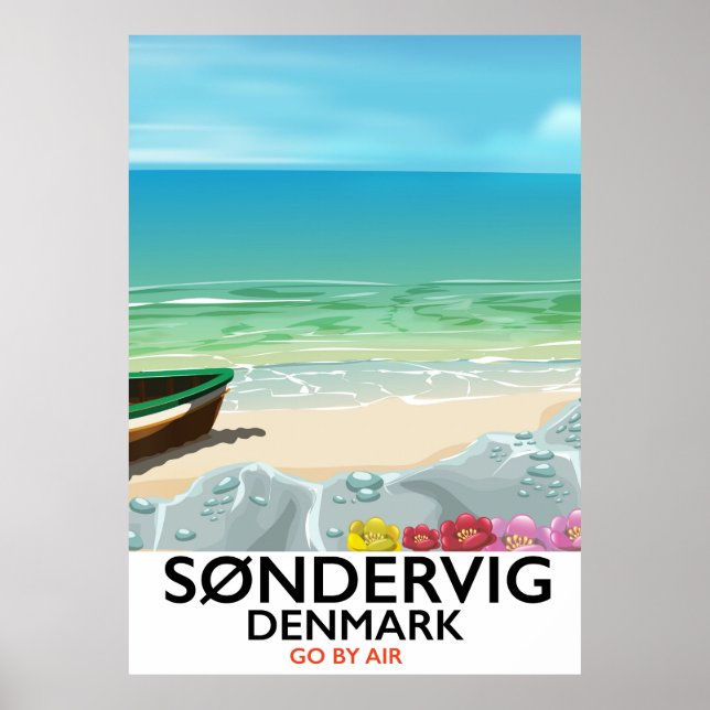 Søndervig Danmark strand reseskylt Poster (Framsidan)