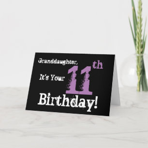 Sondotter 11th födelsedag, svart som är purpur kort
