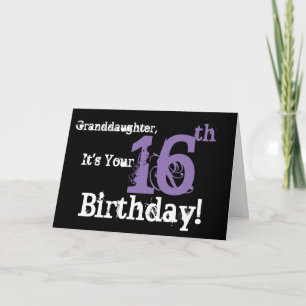 Sondotter 16th födelsedag, svart som är purpur kort