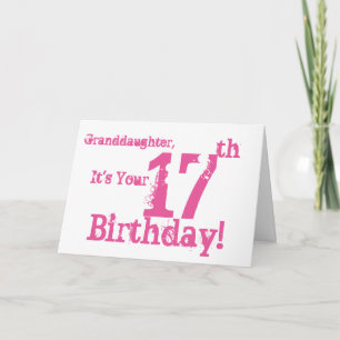 Sondotter 17th födelsedag i pink. kort