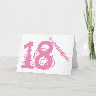 Sondotter, 18th födelsedag, vit och pink. kort