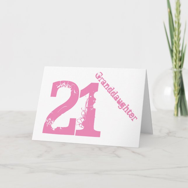 Sondotter, 21st födelsedag, vit och pink. kort (Framsida)
