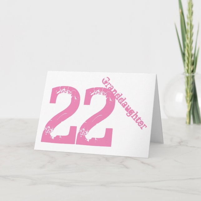Sondotter, 22nd födelsedag, vit och pink. kort (Framsida)