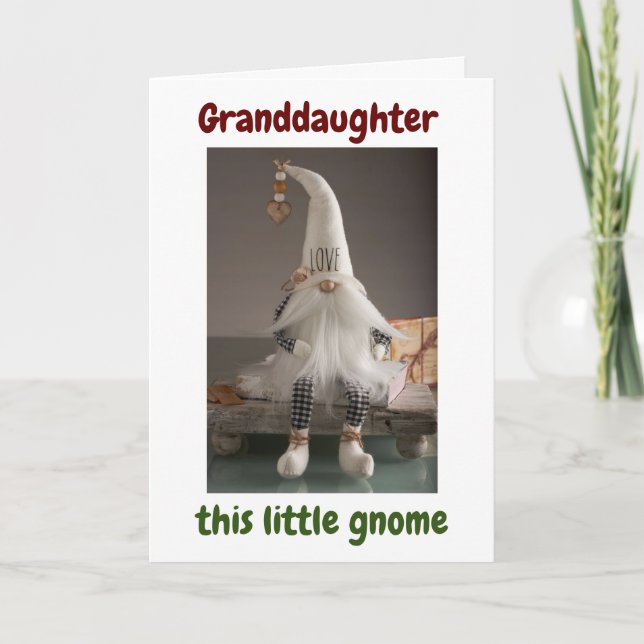 **SONDOTTER** GOD JUL ÖNSKAR GNOME KORT (Framsida)