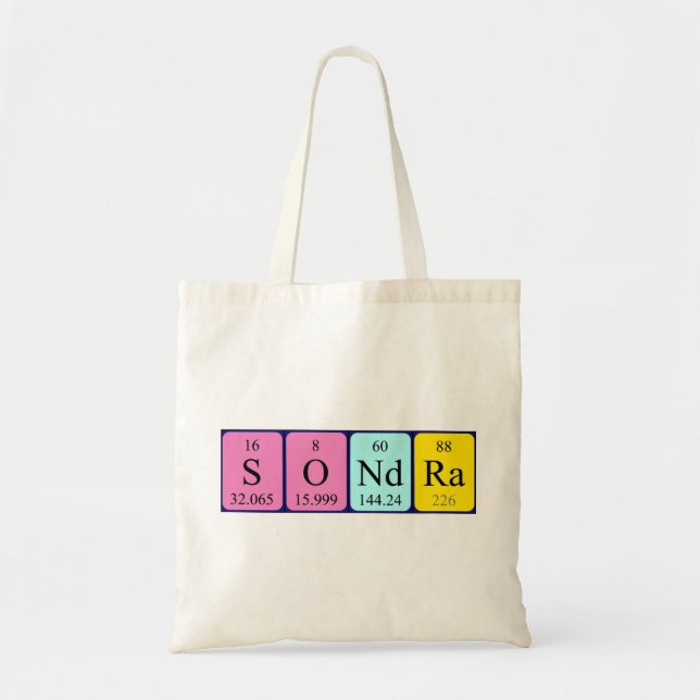 Sondra Periodisk bord namn tote bag Tygkasse (Framsidan)