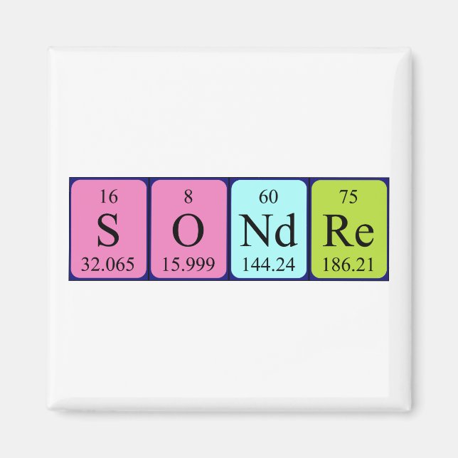 Sondre Periodisk bord namn magnet (Framsidan)