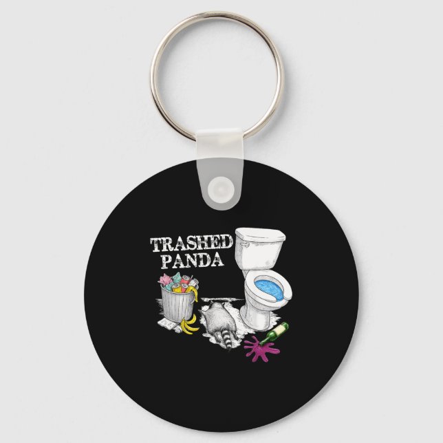 Söndrig Panda Berusad Tvättbjörn Party Djur Meme R Nyckelring (Framsida)