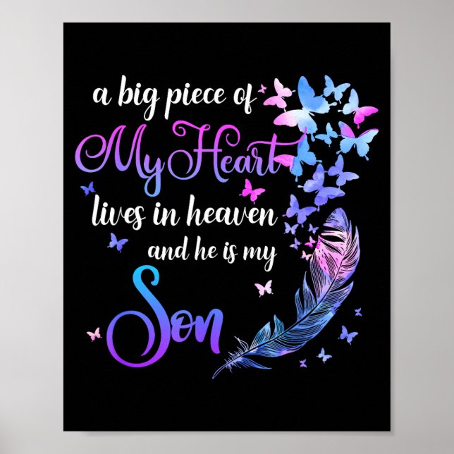 Sonen lever i himlen minnescitat kärlek mamma papp poster (Framsidan)