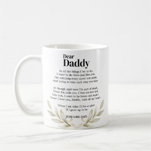 Sonens hjärtfilt-meddelande till pappa kaffemugg