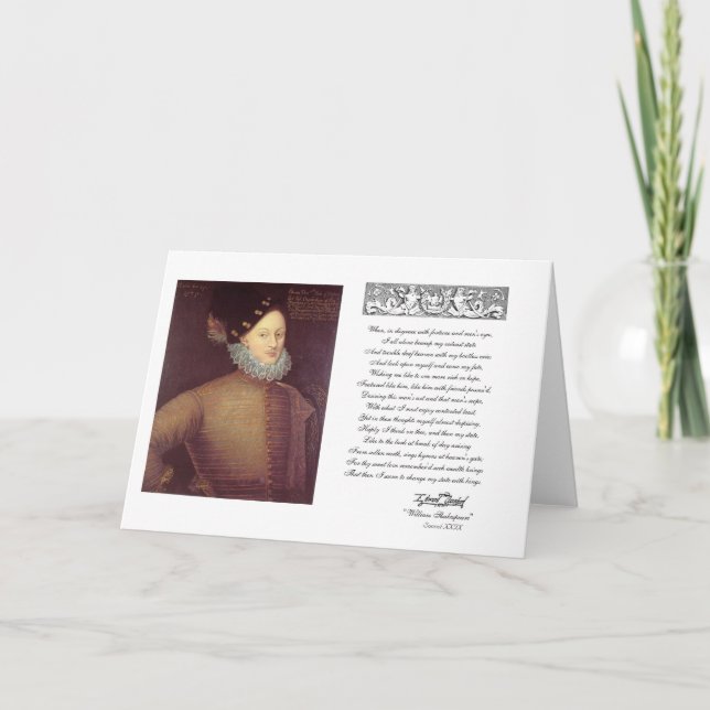 Sonett 29 med Edward De Vere Kort (Framsida)