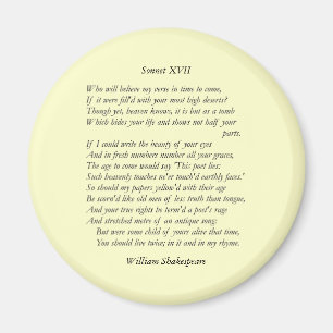 Sonett nr. 17 av William Shakespeare Magnet