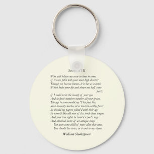 Sonett nr. 17 av William Shakespeare Nyckelring