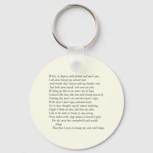 Sonett nr. 29 av William Shakespeare Nyckelring