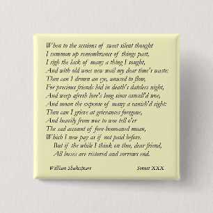 Sonett nr. 30 av William Shakespeare Knapp