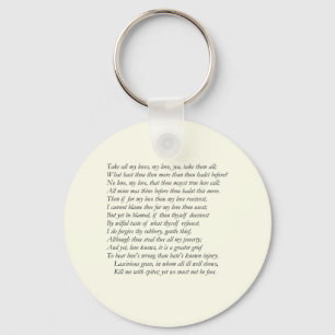 Sonett nr. 40 av William Shakespeare Nyckelring