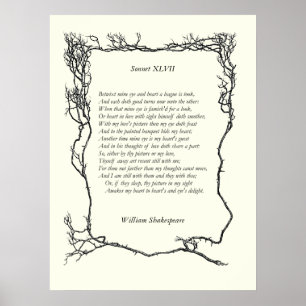 Sonett nr. 47 av William Shakespeare Poster