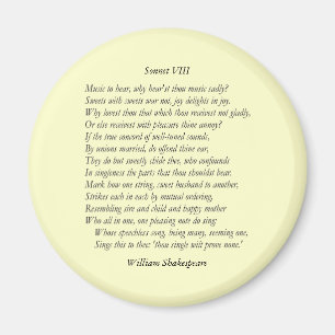 Sonett nr. 8 av William Shakespeare Magnet