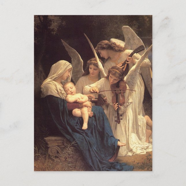 Song of the Angles Baby Jesus Christmas Helg Vykort (Framsida)
